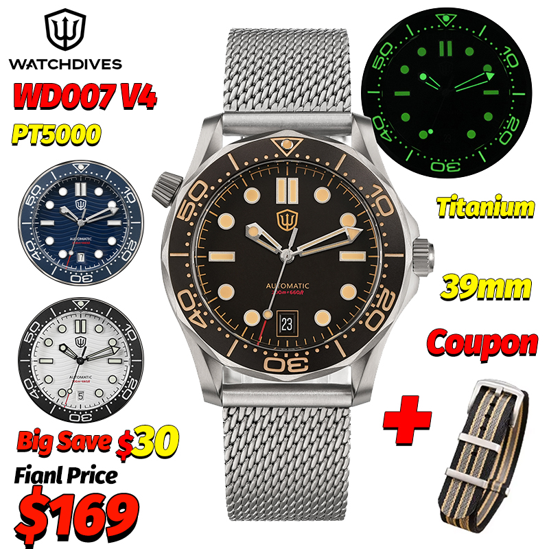 Titanium Sport Watch - Watchdives Wd007 V4 39 ミリメートル NTTD