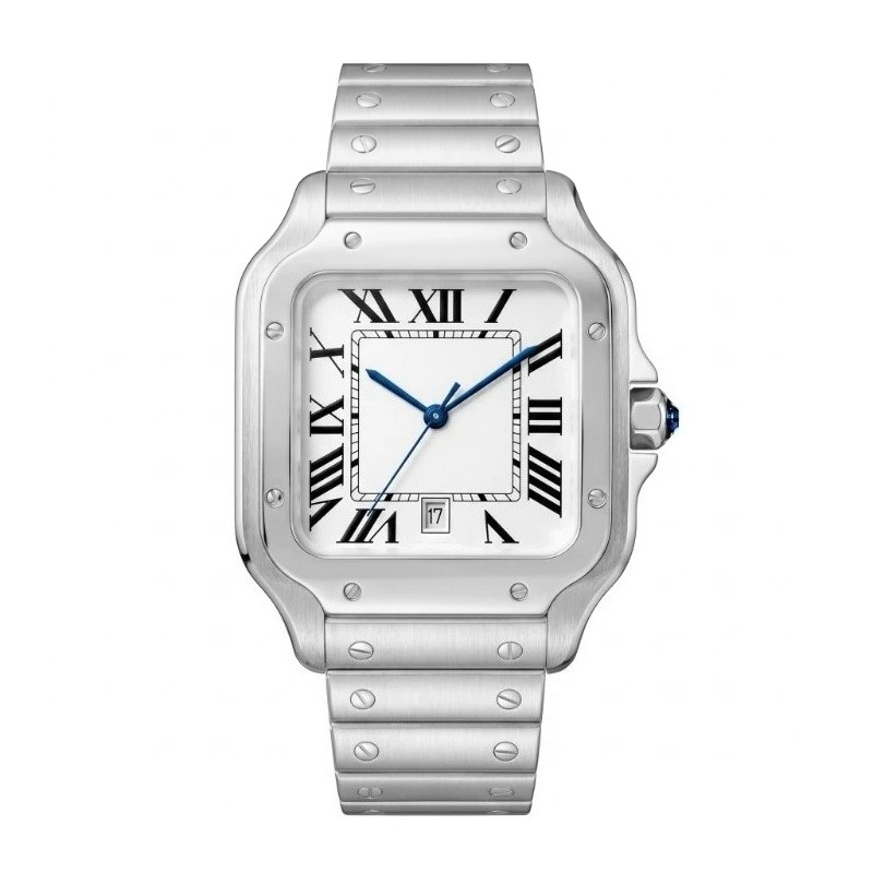 Luxury Watch Cartier - 新しい高級メンズクォーツ時計クラシックレトロスタイルレディースウォッチローマ数字日付表示ステンレススチール日本製ムーブメント
