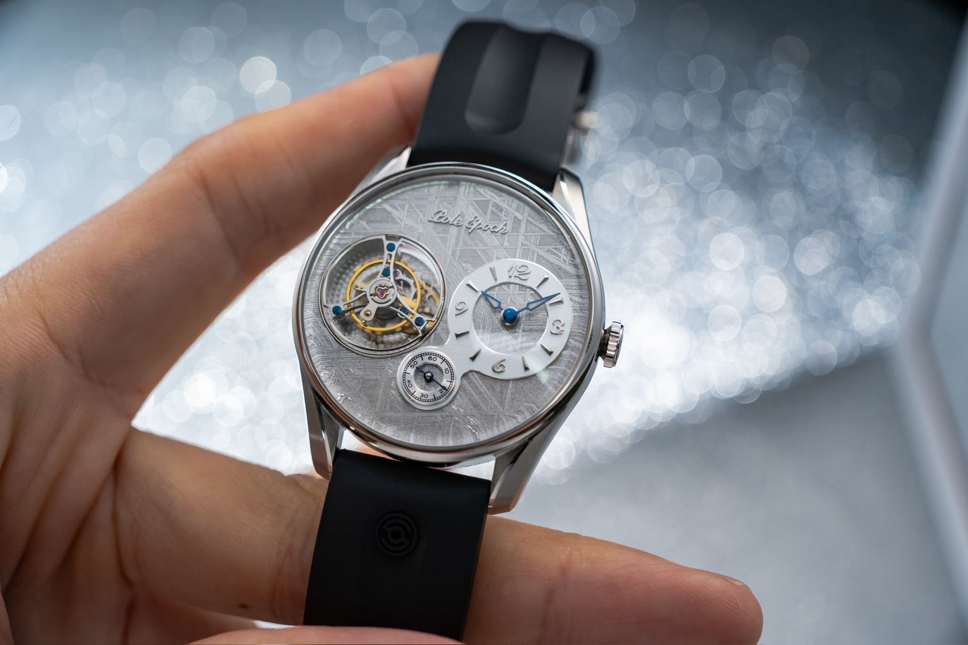 Tourbillon Movement Watch - ジチェン008 メテオライト メンズ機械式腕時計 手巻きトゥールビヨンムーブメント サファイアガラス付き