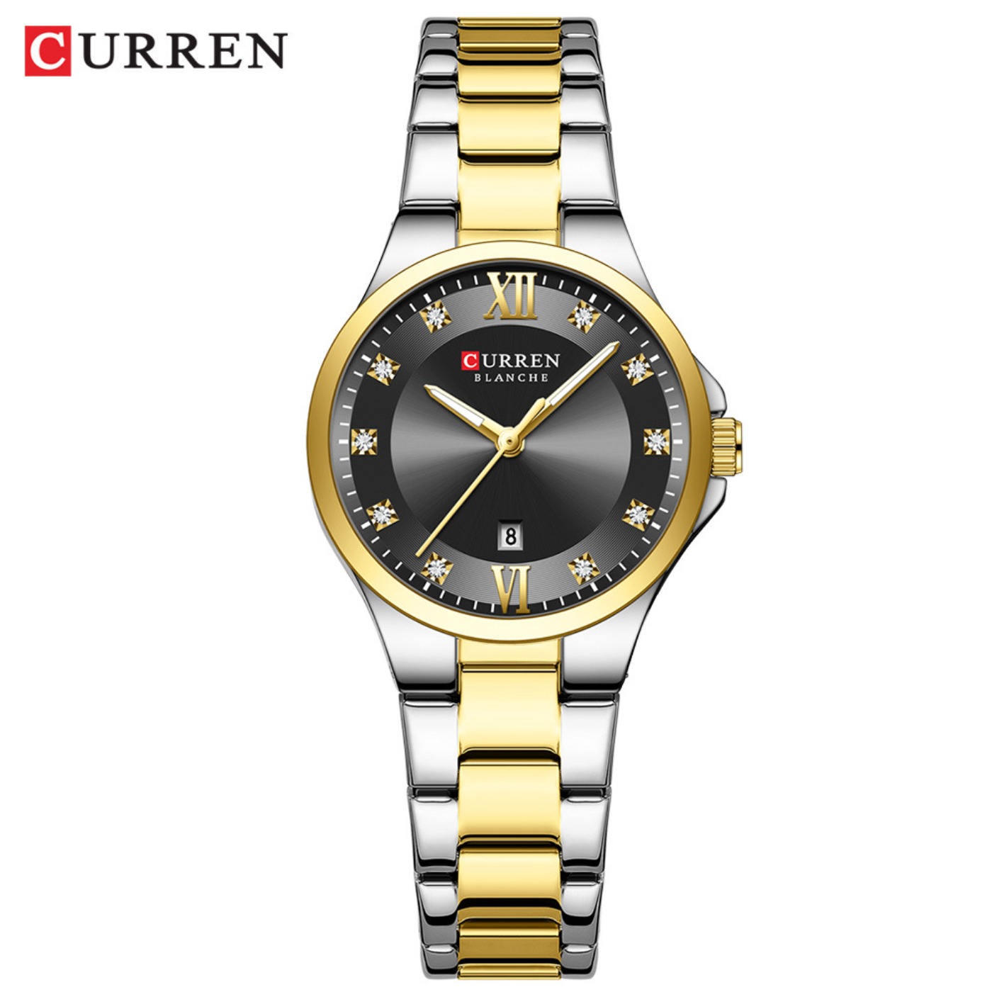 Luxury Quartz Watch Brands - CURREN 女性の高級ブランド腕時計シンプルなクォーツ自動日付腕時計女性防水時計発光針 9107