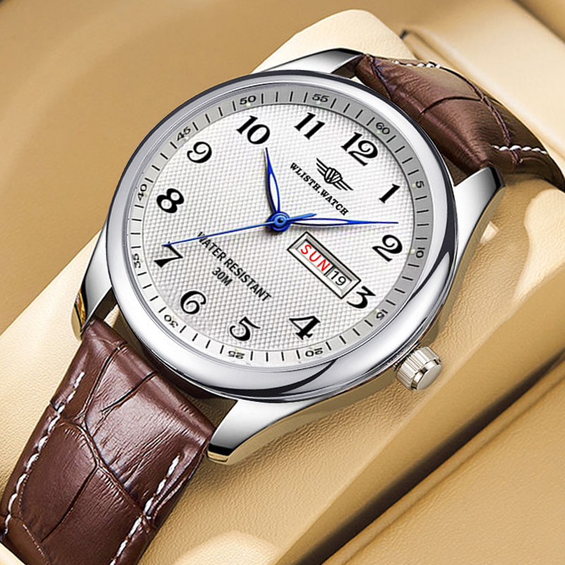 Luxury Watch Investment - WLISTH 高級ブランドメンズ腕時計クォーツ時計アラビア数字ステンレス鋼防水カレンダー腕時計男性の父へのギフト