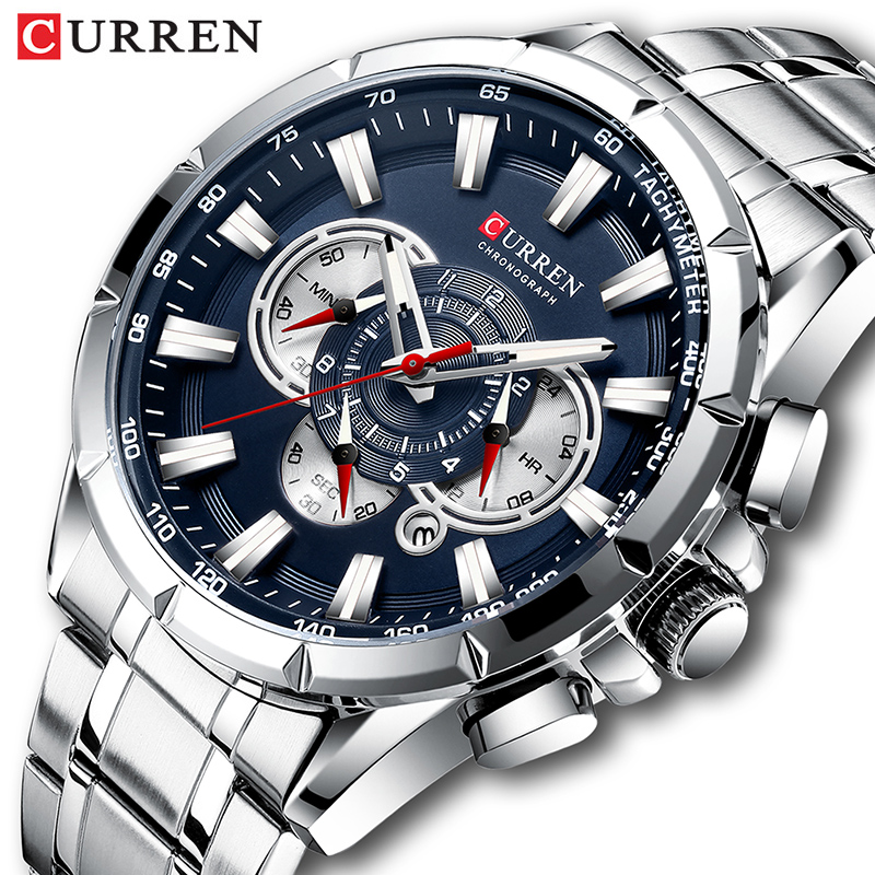 Luxury Watch Investment - カレン-男性用腕時計,防水,ミリタリー,ステンレススチール,高級ブランド,8363