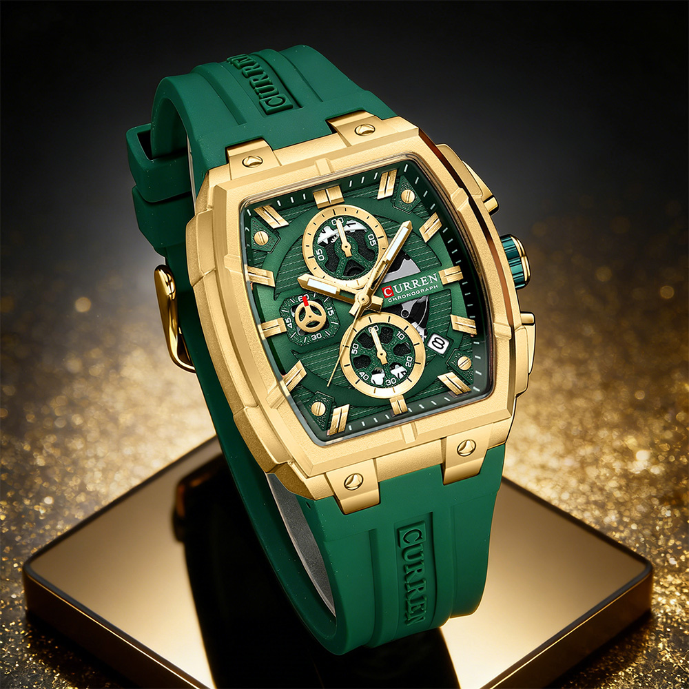 Luxury Watch Safe - CURREN 高級ヴィンテージ腕時計 メンズ スポーツ クロノグラフ クォーツ腕時計