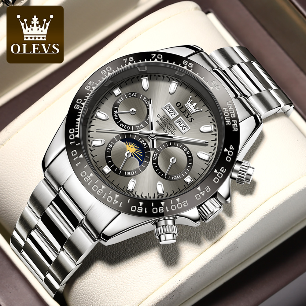 Rolex Watch Datejust - OLEVS 6654 高級メンズ腕時計クロノグラフ自動機械式腕時計防水発光トップブランドの腕時計男性日付スポーツ