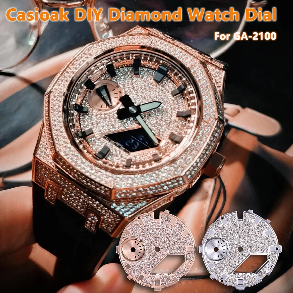 Luxury Watch Kit - 高級ダイヤモンド時計ダイヤル GA2100 GA-2100 DIY 時計改造キットダイヤルスケール GA2110