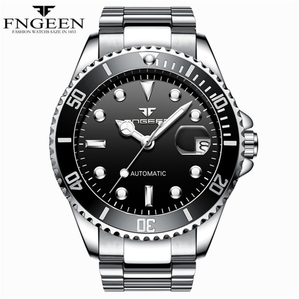 Luxury Watch Store - FNGEEN 9001 高級ブランドメンズ腕時計スチールトゥールビヨンスケルトン機械式時計発光自動日付ダイヤモンド腕時計