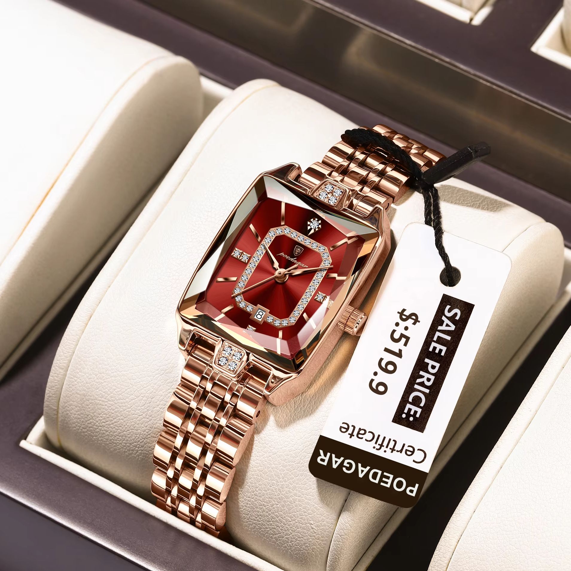 Ladies Luxury Watch - POEDAGAR ファッション エレガント レディース腕時計 防水 日付表示