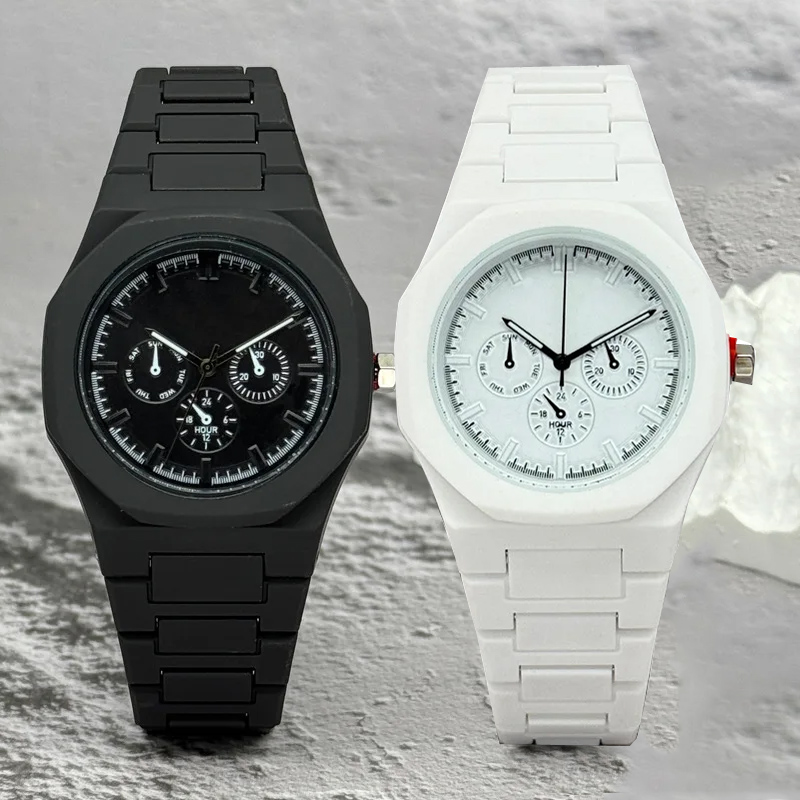 Luxury Watch Investment - 有名なブランド偽三目ダイヤル男性女性腕時計ファッションクォーツ時計カジュアルプラスチックバンドレディース腕時計高級時計
