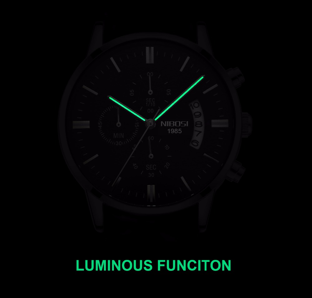 Nibosi-メンズクォーツ時計,ステンレススチールとブラッ - Luxury Watch All Black のレビューと価格