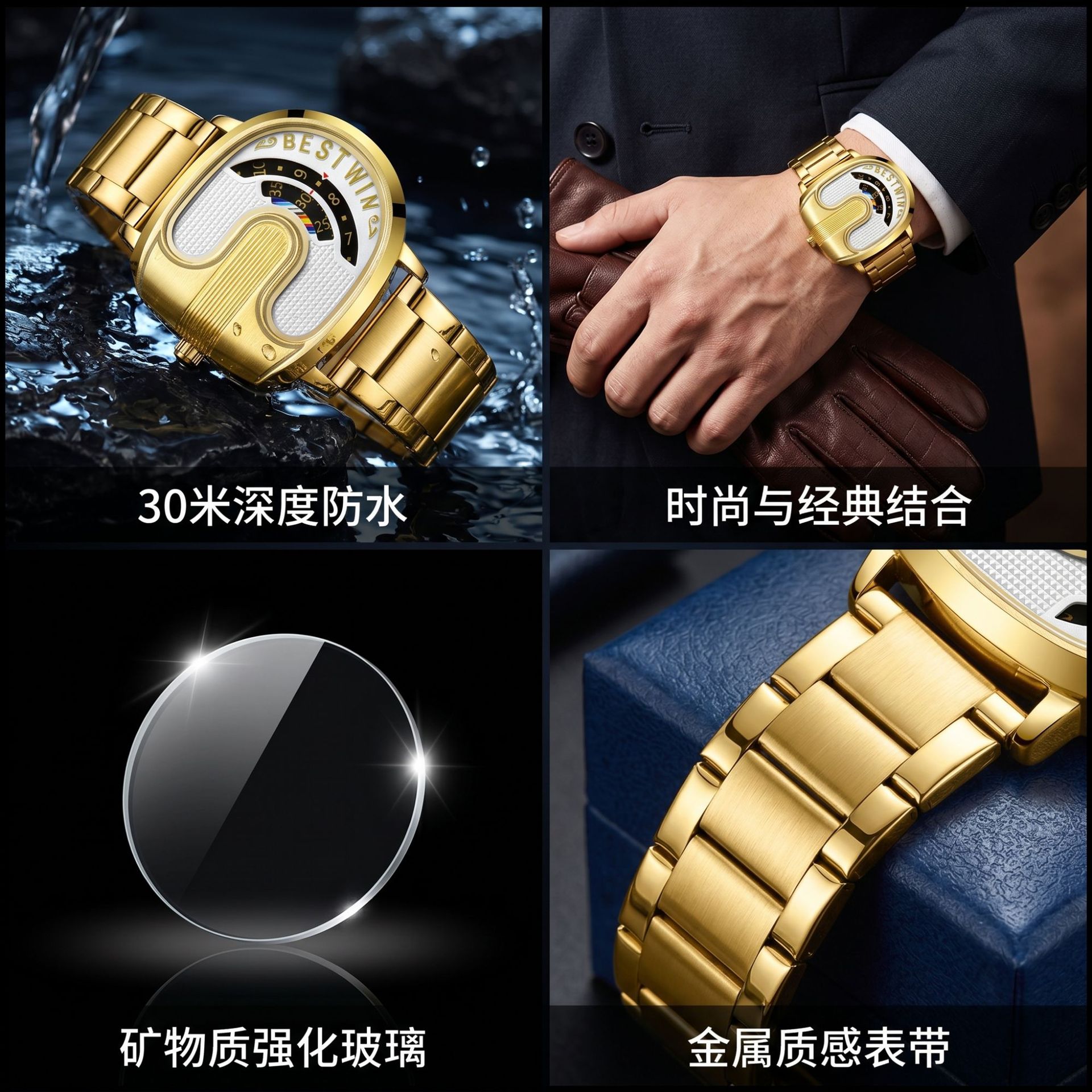 ゴールドトップブランドの高級メンズ腕時計、ユニークなデザイン - Luxury Quartz Watch Brands のレビューと価格