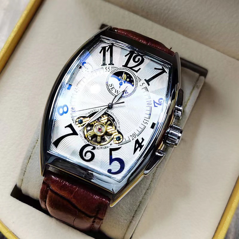 Sewor-メンズメカニカル腕時計,ゴールドトゥールビヨンウ - Tourbillon Movement Watch のレビューと価格