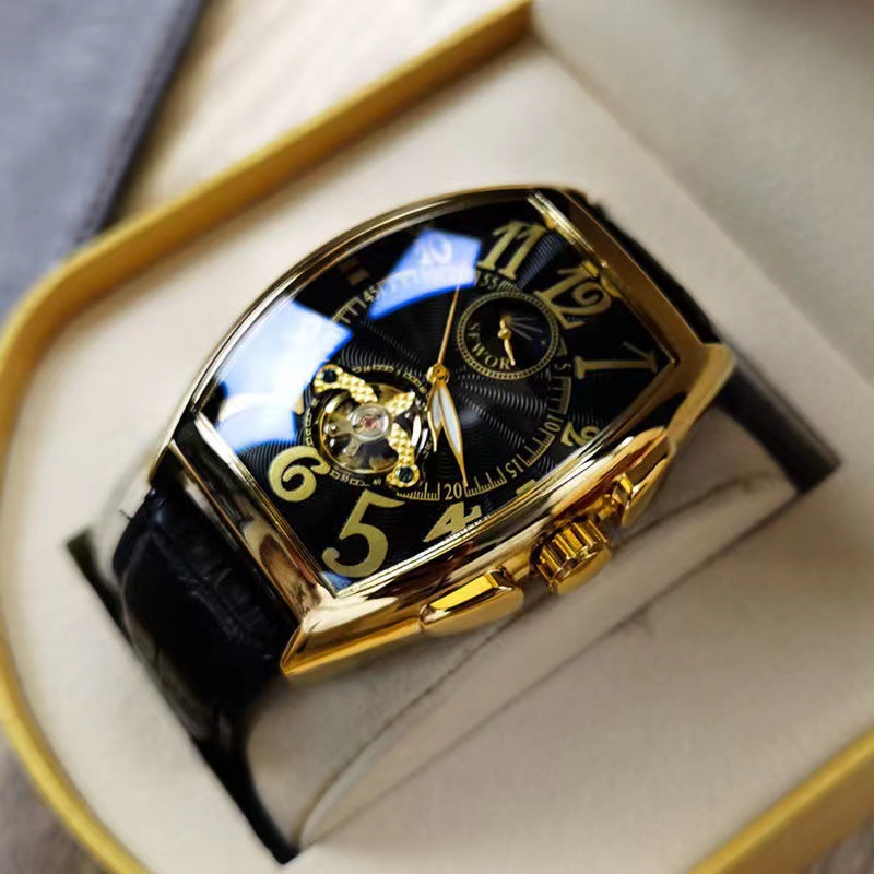 Sewor-メンズメカニカル腕時計,ゴールドトゥールビヨンウ - Tourbillon Movement Watch のレビューと価格