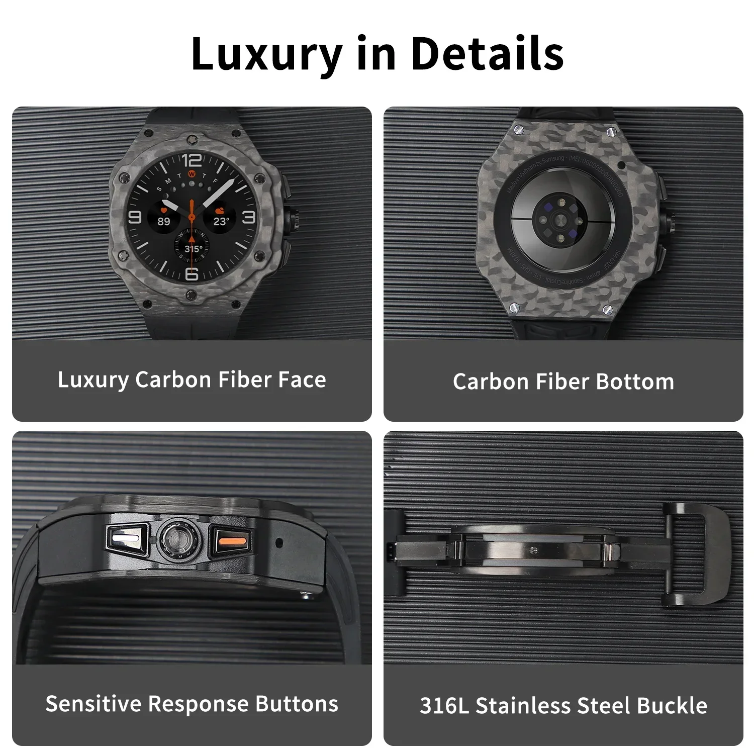 サムスンギャラクシーウォッチ用の改良キット,ウルトラカーボン - Luxury Watch Kit のレビューと価格