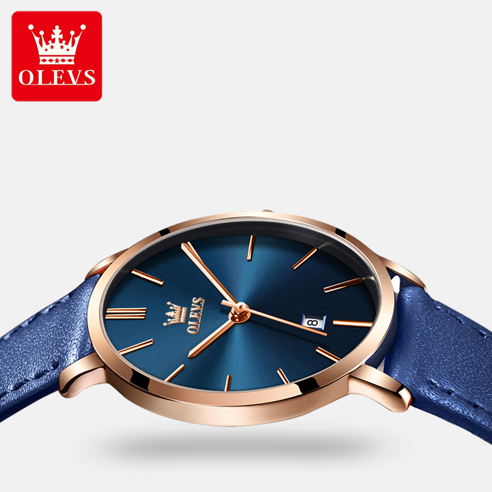 Olevs-女性用超薄型腕時計,防水クォーツ時計,革ストラッ - Luxury Quartz Watch Brands のレビューと価格