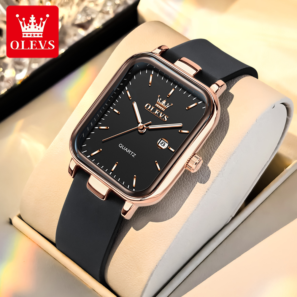 OLEVS 高級腕時計女性用長方形ダイヤル防水カレンダー高品 - Luxury Watch Cheap のレビューと価格