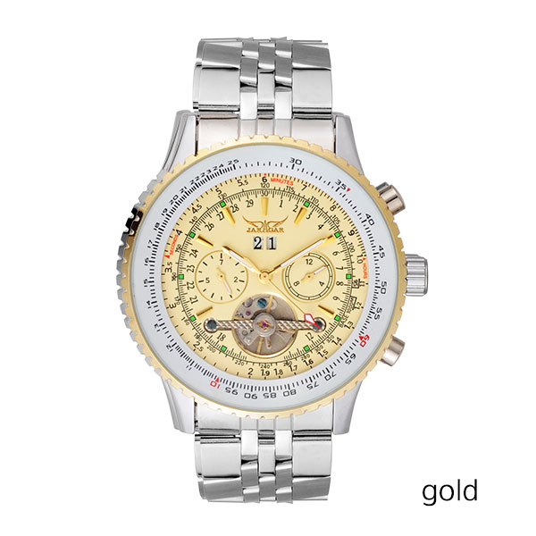 Jaragar-男性用自動巻き腕時計,ステンレス鋼,トゥール - Tourbillon Movement Watch のレビューと価格