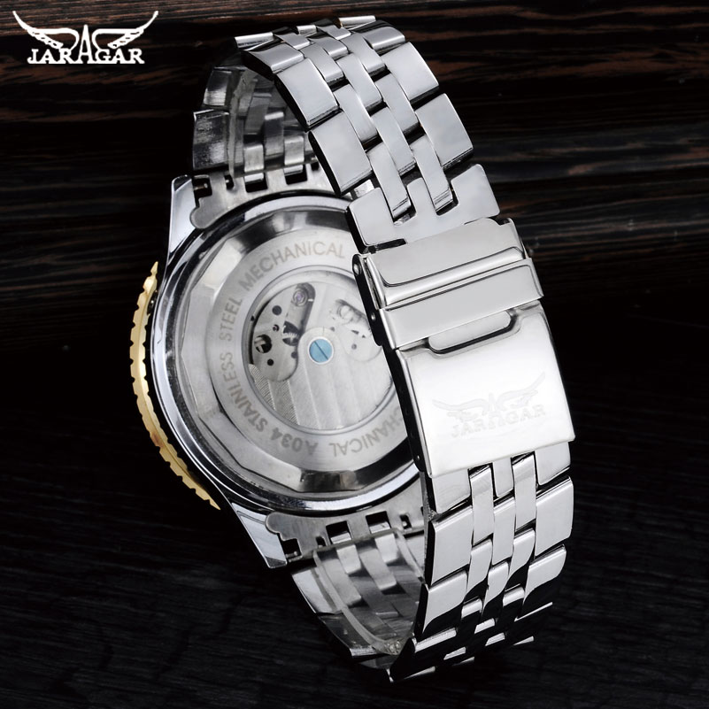 Jaragar-男性用自動巻き腕時計,ステンレス鋼,トゥール - Tourbillon Movement Watch のレビューと価格