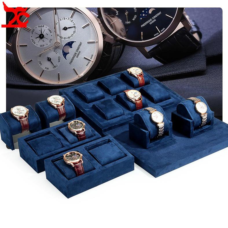青い布製腕時計ディスプレイ台 高級腕時計ショーケース 店舗カ - Luxury Watch Store のレビューと価格
