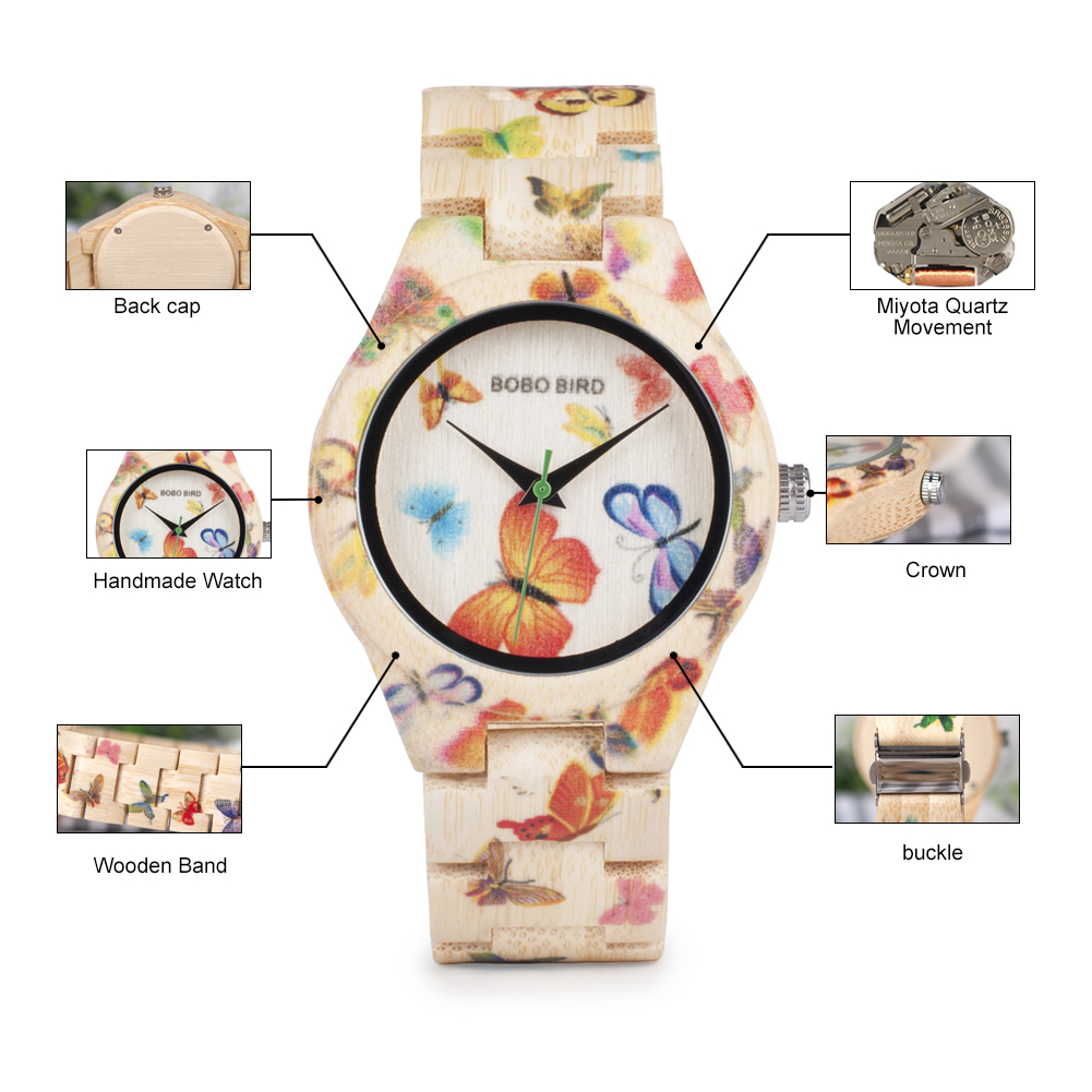 Bebbo-女性のための手作りの高級クォーツ時計,木製パター - Ladies Luxury Watch のレビューと価格