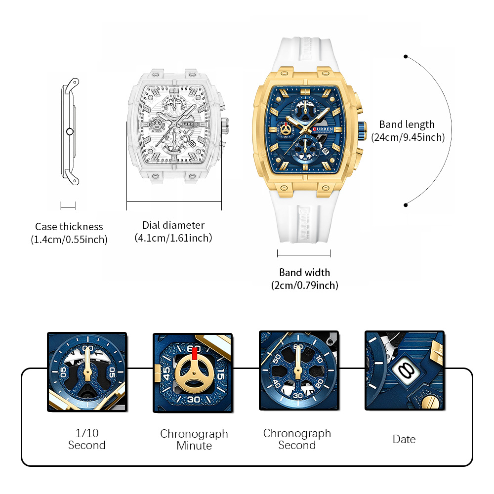 CURREN 高級ヴィンテージ腕時計 メンズ スポーツ クロ - Luxury Watch Safe のレビューと価格