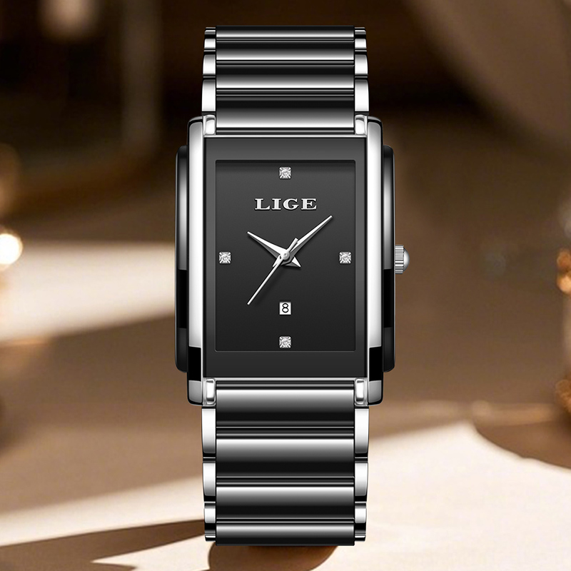LIGE 新しい高級女性腕時計エレガントなセラミッククォーツ - Luxury Watch Safe のレビューと価格