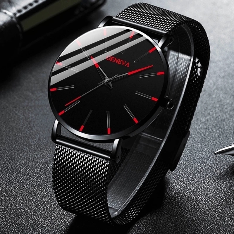 男性用ステンレススチールクォーツ時計とブレスレットセット,ブ - Luxury Watch All Black のレビューと価格