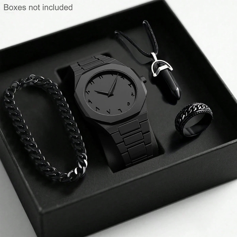 2026年メンズ高級クォーツ腕時計ハイエンドシンプルスタイリ - Luxury Watch All Black のレビューと価格