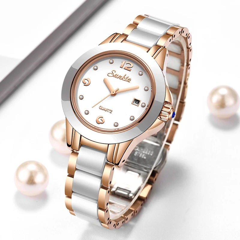 Sunkta ファッションカジュアルクォーツ女性腕時計エレガ - Ladies Luxury Watch のレビューと価格