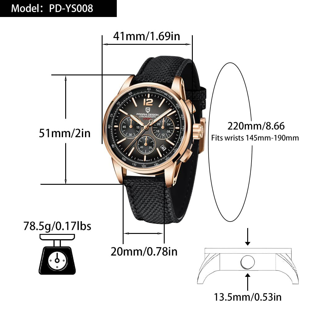 パガーニデザイン 新品 メンズ腕時計 41mm クロノグラフ - Luxury Watch For Men のレビューと価格