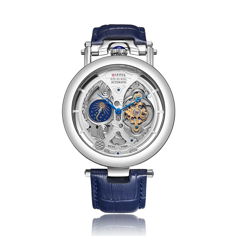 高級大型スケルトン文字盤ムーンフェイズトゥールビヨン中空機械 - Tourbillon Movement Watch のレビューと価格