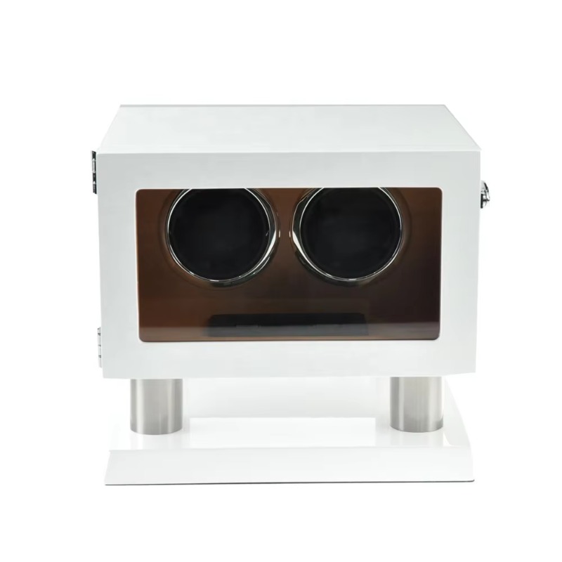 ホワイトブラウンレザーコントローラー ジャイロオービット 2 - Luxury Watch Winder のレビューと価格