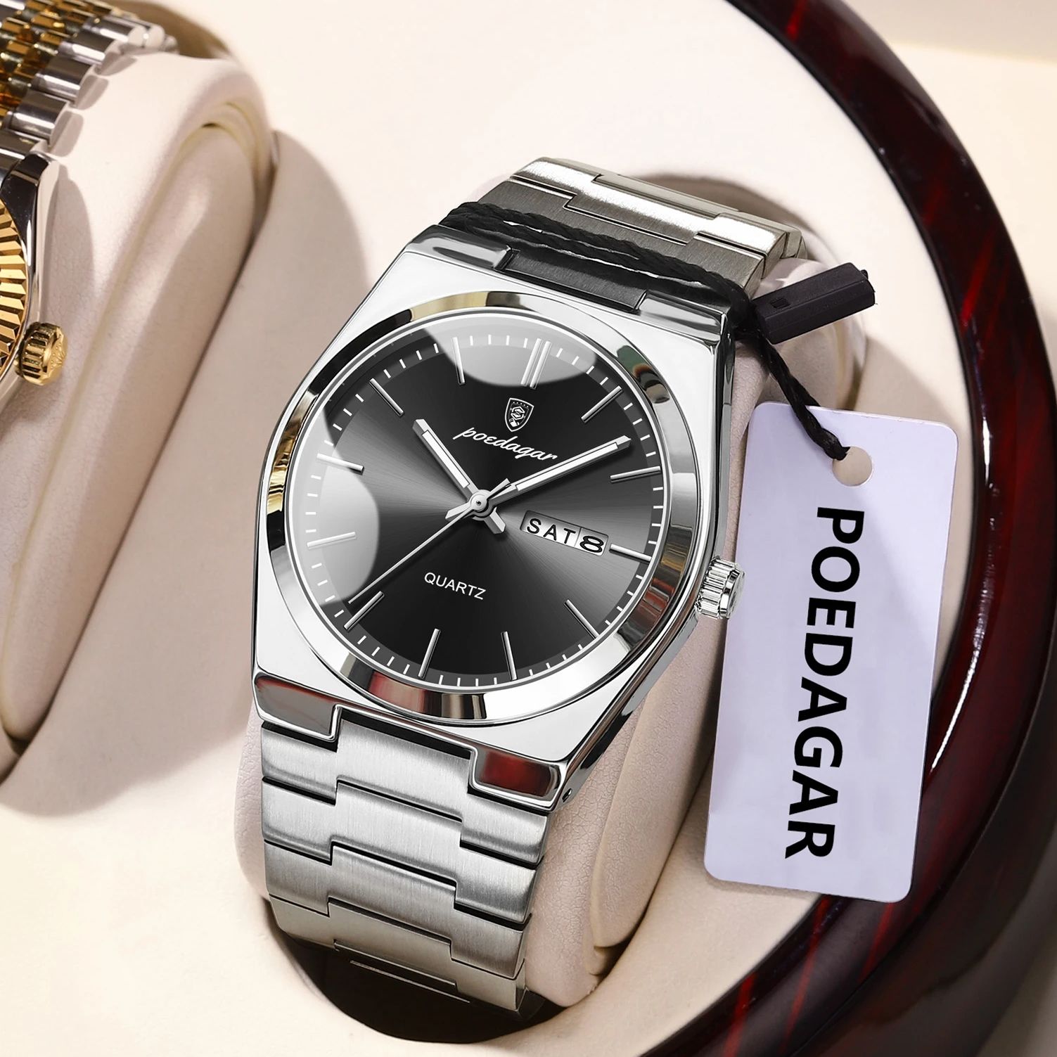 POEDAGAR 高級メンズクォーツ腕時計 防水 夜光 日付 - Luxury Watch Cartier のレビューと価格