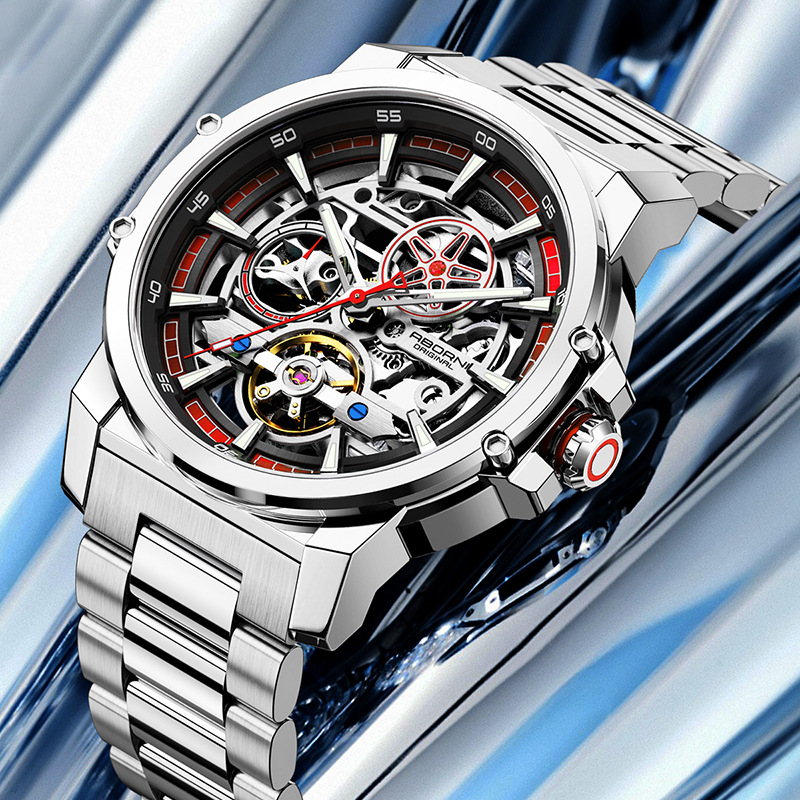 ABORNI 9039 ユニークデザイン スケルトン文字盤  - Tourbillon Movement Watch のレビューと価格