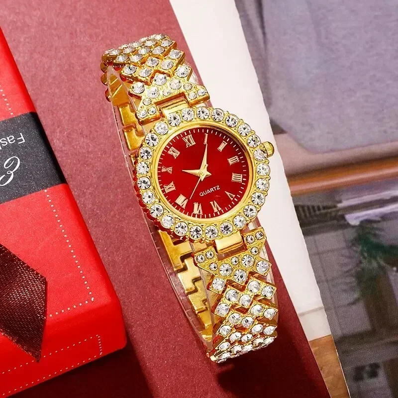 女性用ゴールドジュエリーセット,高級時計,リング,ネックレス - Luxury Watch Kit のレビューと価格