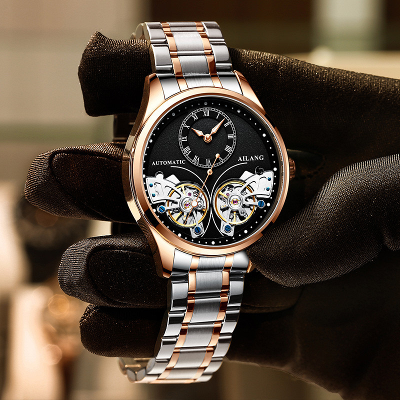 AILANG 真新しいファッションダブルトゥールビヨン腕時計 - Tourbillon Movement Watch のレビューと価格