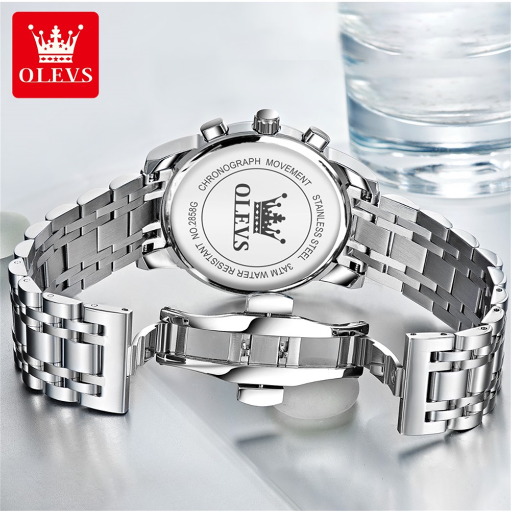 OLEVS 人気のメンズ腕時計ステンレススチールブラックムー - Luxury Watch For Men のレビューと価格