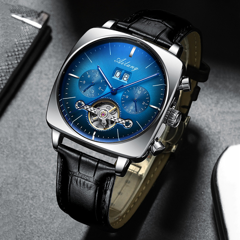 AILANG有名ブランド新型スクエア大型文字盤機械式腕時計高 - Tourbillon Movement Watch のレビューと価格
