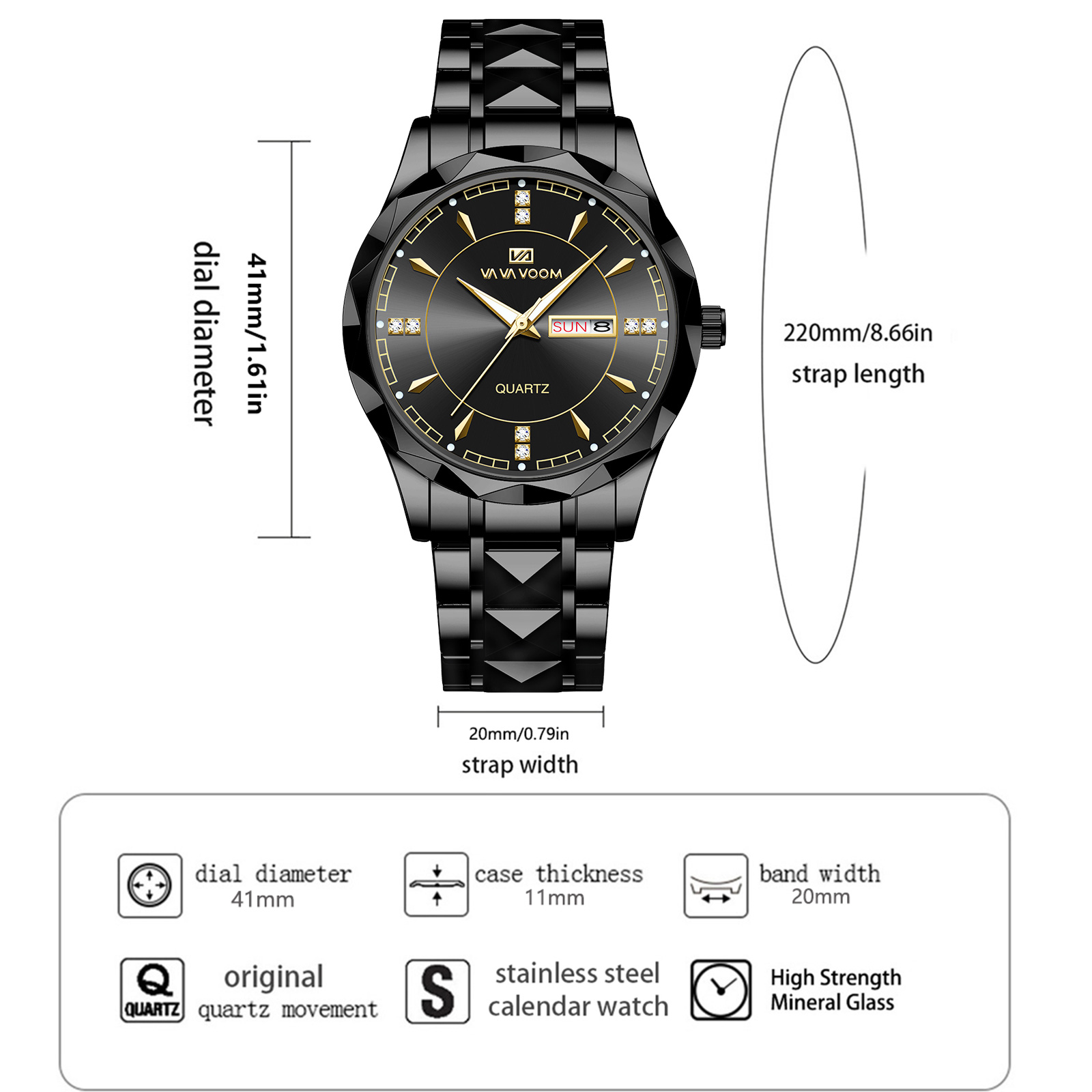 VA VA VOOM メンズ ステンレススチール腕時計 クラ - Luxury Watch All Black のレビューと価格