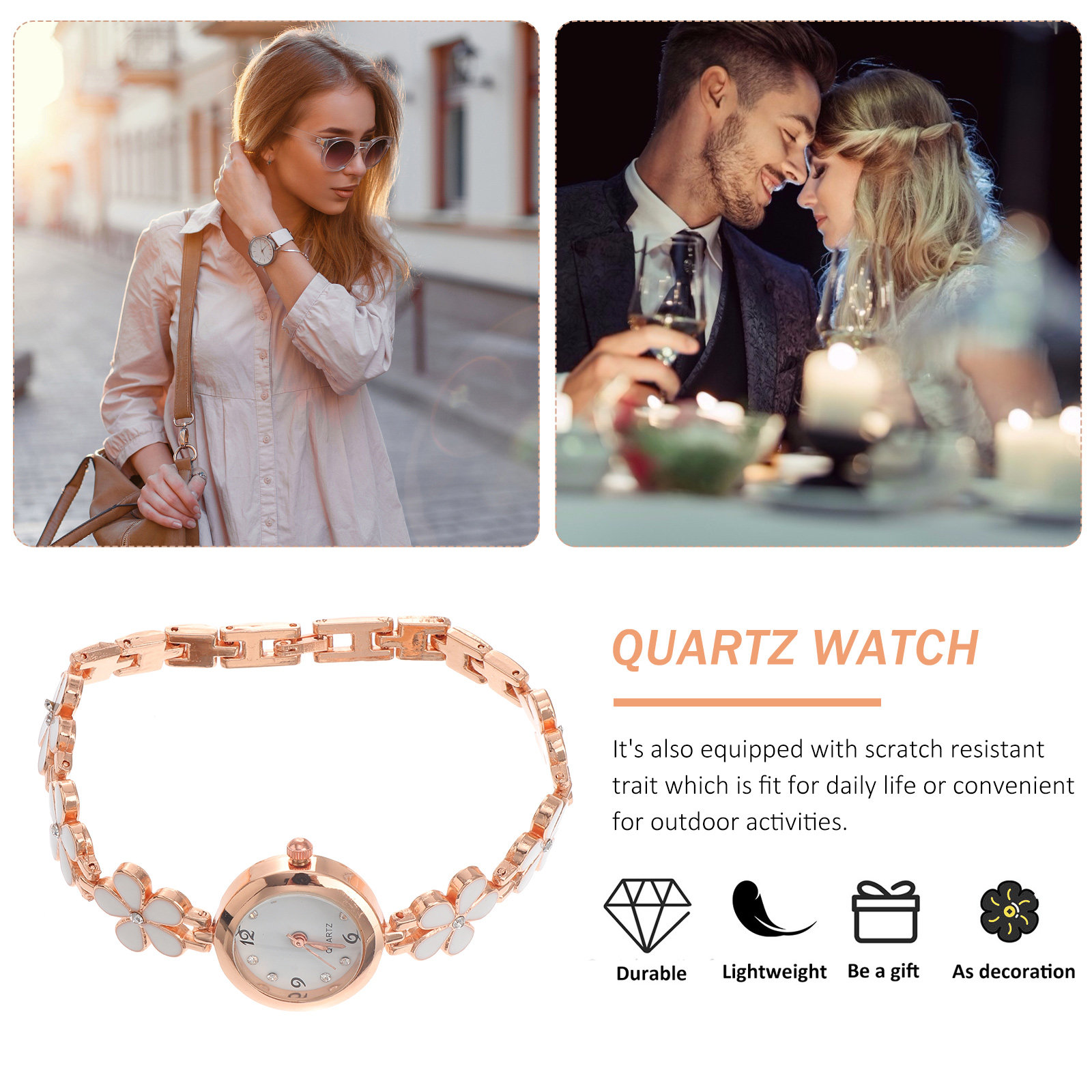 精巧な時計、ホワイトブレスレット、防水、精巧な作り、携帯に便 - Luxury Watch In Usa のレビューと価格