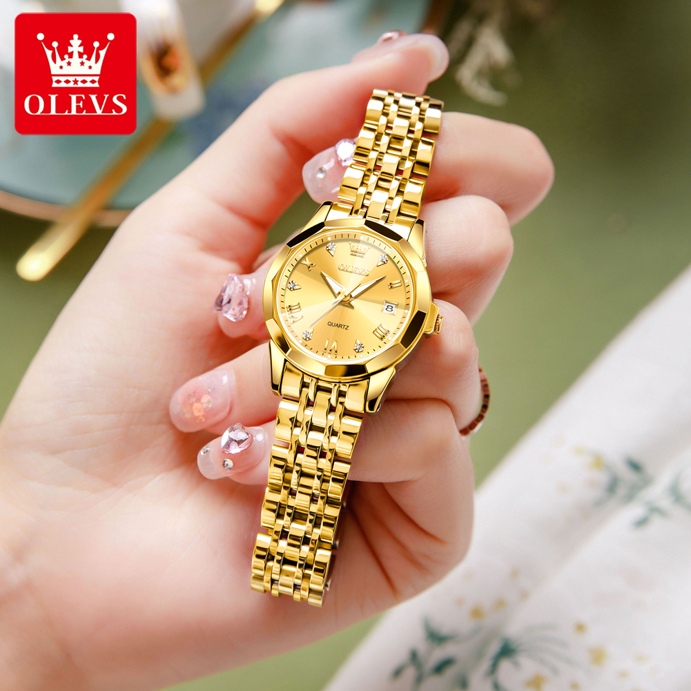OLEVS ファッションゴールデン腕時計女性のためのステンレ - Luxury Watch Cheap のレビューと価格