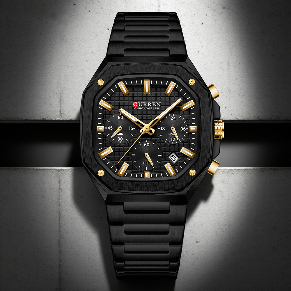 CURREN 高級スクエアクロノ腕時計男性用クラシックデザイ - Luxury Watch For Men のレビューと価格