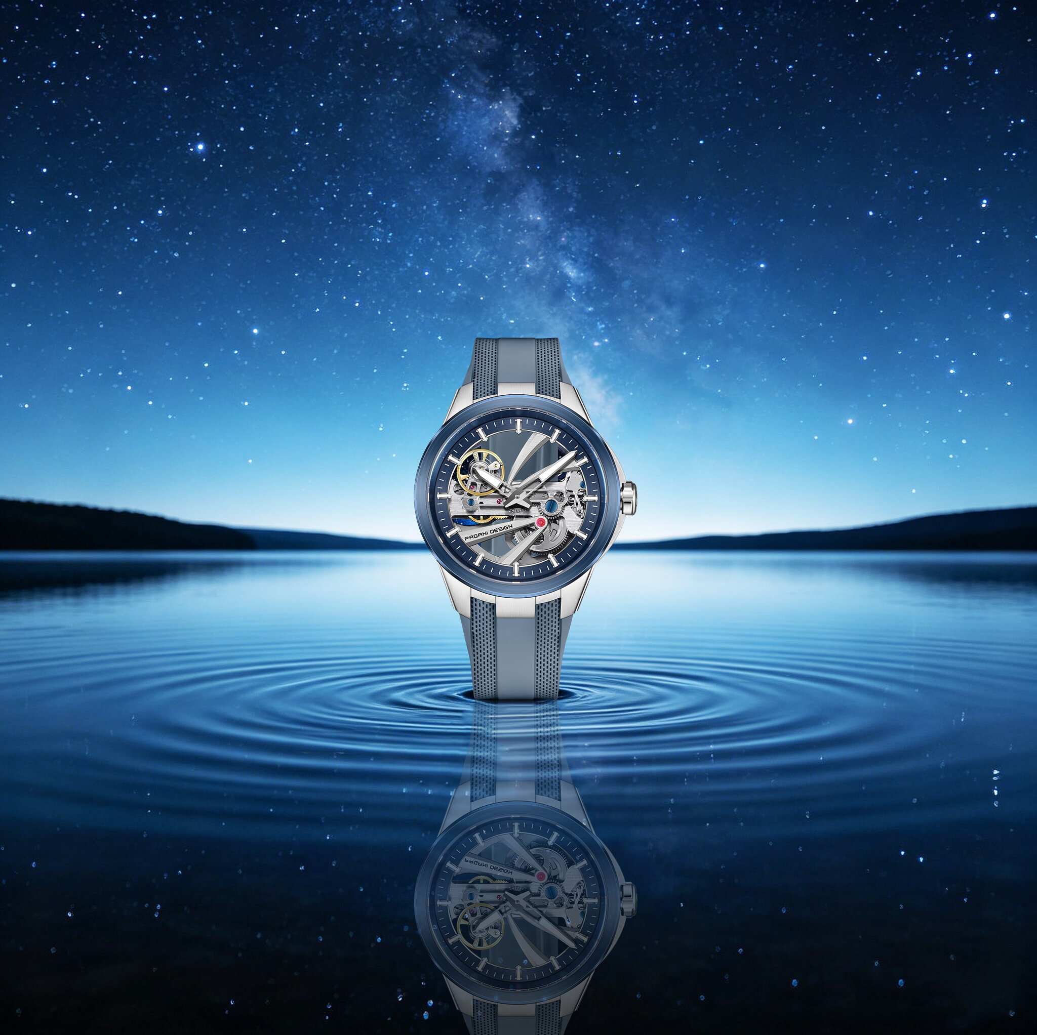 パガーニデザイン男性トレンディな機械式時計サファイア発光中空 - Tourbillon Movement Watch のレビューと価格