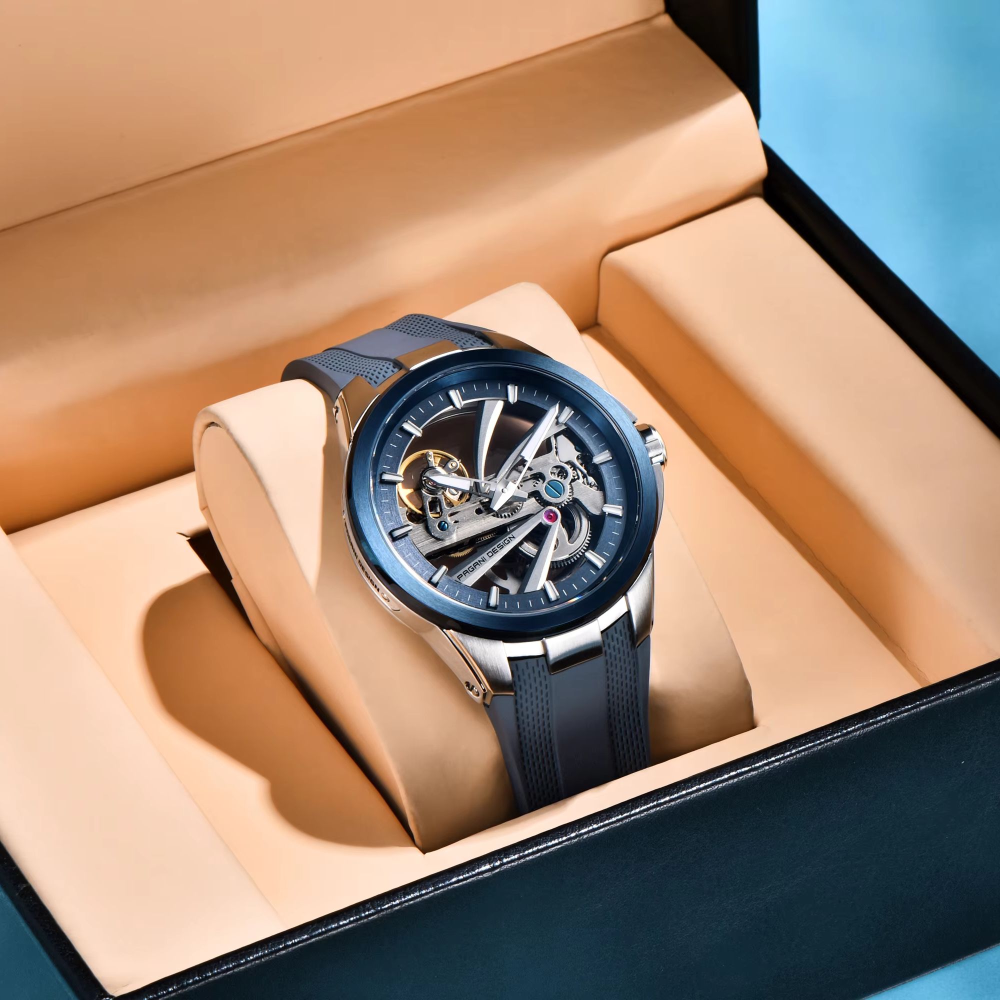 パガーニデザイン男性トレンディな機械式時計サファイア発光中空 - Tourbillon Movement Watch のレビューと価格
