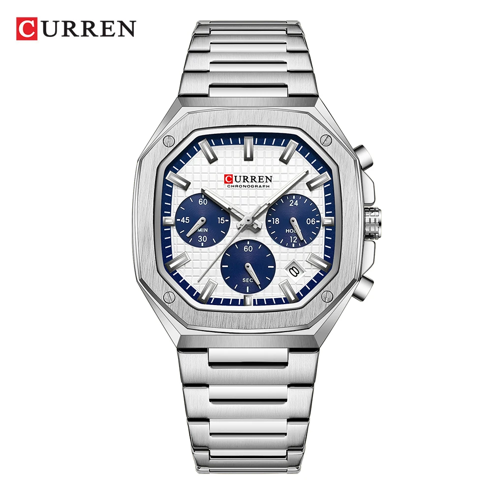 Curren-メンズ腕時計、スポーツ、クォーツ、フルスチール - Luxury Watch Cartier のレビューと価格