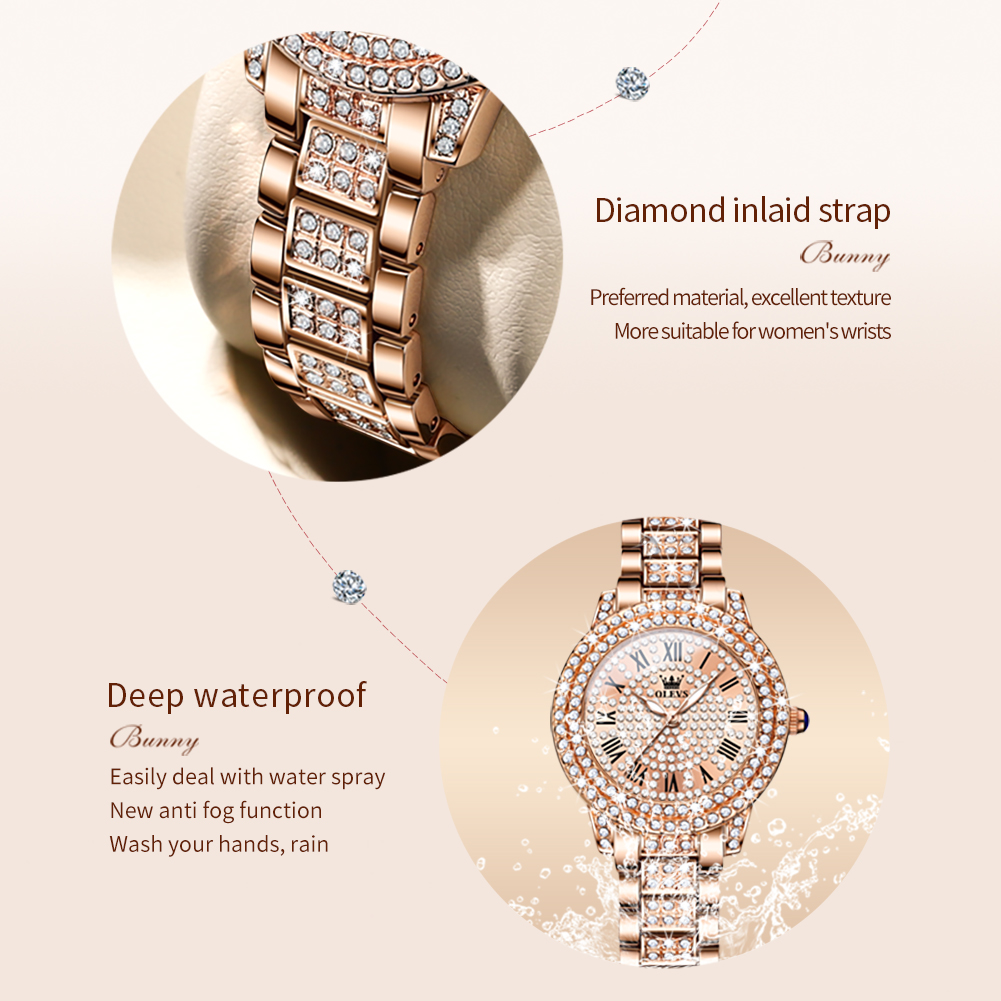 OLEVS 9943 高級オールダイヤモンドオリジナルクォー - Luxury Watch Cheap のレビューと価格
