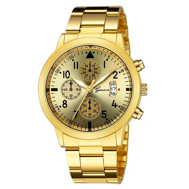 Geneva-男性用高級時計,クォーツ,ステンレススチール, - Luxury Watch All Black のレビューと価格